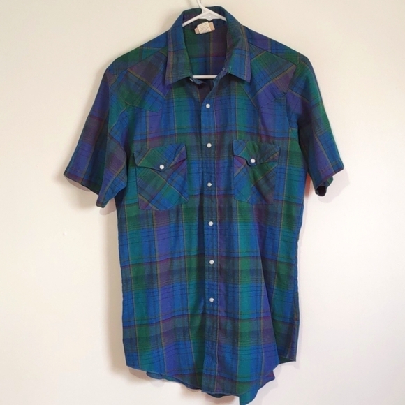 saddlebrook Tops - Saddlebrook Western Wear Western button up t-shirt white pearl snap button shirt